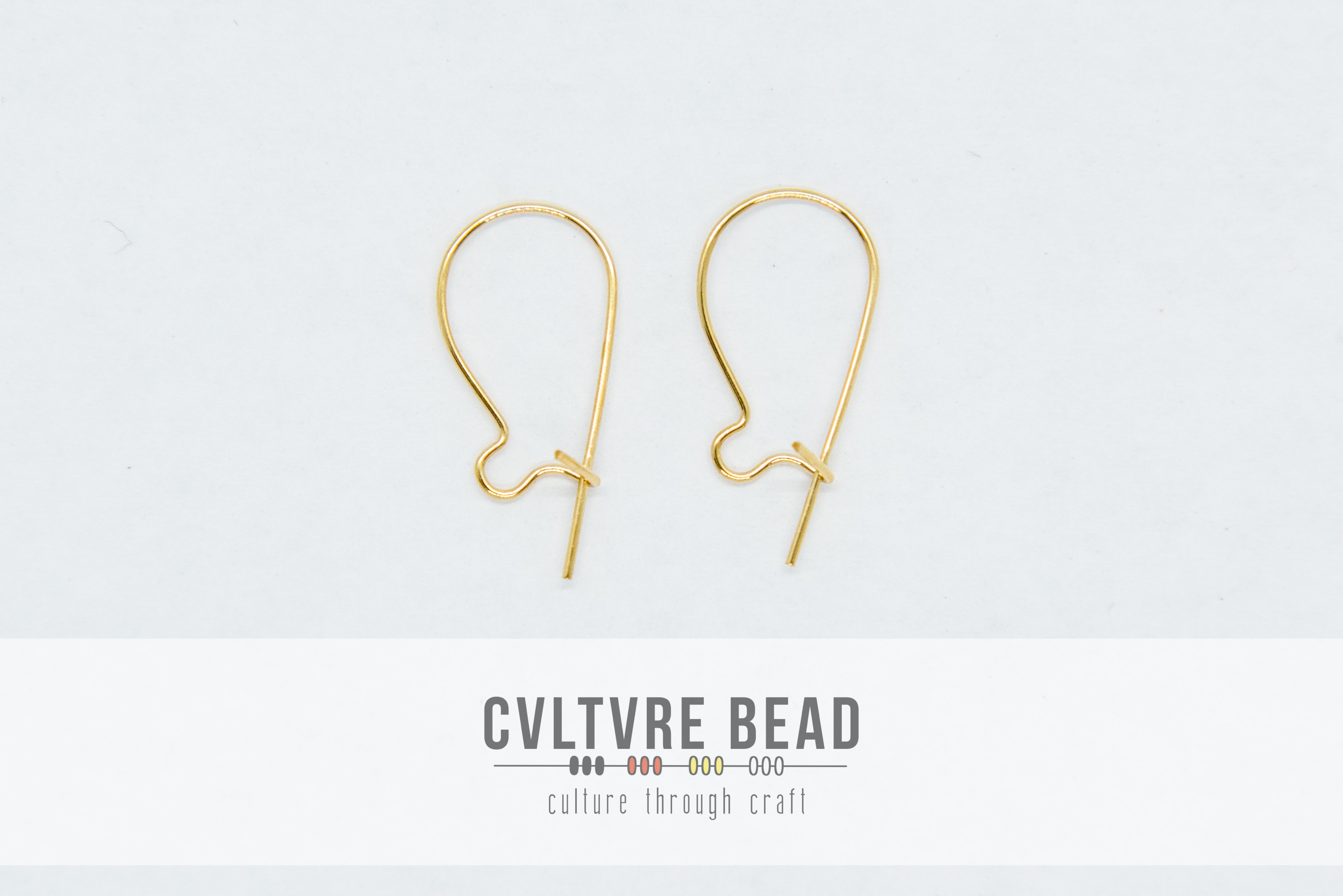Gold-Filled 14kt - Kidney Ear Wire Hooks Findings 14mm